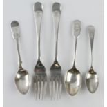 Regimental silver spoons (2) comprising 1st. Surrey Rifles 1889 and Civil Service Rifles, hallmarked