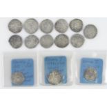 Edward I Silver Pennies (14) 11x London, one Canterbury, one Durham, and one Bury St Edmunds; Fair