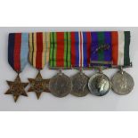 Gurkha Rifles - 1939-45 Star, Africa Star, Defence & War Medals, GSM GVI for Malaya with MID (