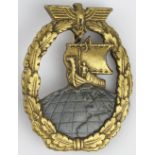 German Kriegsmarine High Seas Raider badge.