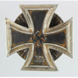 German WW2 Iron Cross 1st class private purchase solid screw back example.