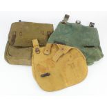 German Heer bread bag (single compartment & Luftwaffe (?) blue bread bag – no strap, two