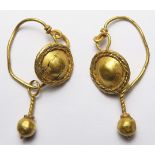 Artefact: A pair of Roman gold earrings, 4.89g. Sold as seen.