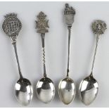 Regimental silver spoons (4) comprising 96th Regt. of Foot (probably), 1st Surrey Rifles, Lonndon