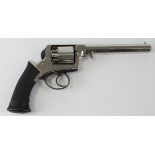 Adams 54 Bore 1851 Pattern self locking percussion revolver, SN: 4235. Nickel plated frame and