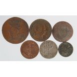 German States (6) copper, silver and billon minors,18th-19thC, mixed grade.