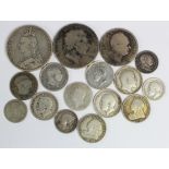 GB Silver (16) 19th-20thC assortment, Crowns to Sixpences, mixed grade.