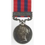 India General Service Medal 1854 with Burma 1885-7 clasp, named (490 Pte E Brown 2d Bn Som L.I.).