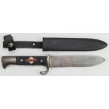 German HJ dagger, Blut und Ehre worn blade, Puma marked, complete with scabbard.