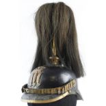 Imperial Bavarian parade type Pickelhaube with buffalo hair plume, 1895 Pttn, with 'M' to front