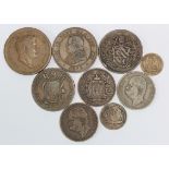 Italy & States (9) copper & bronze coins 19thC assortment, mixed grade.