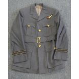 RAF air gunners late WW2 officers jacket with kings crown brass buttons and A/G brevet.