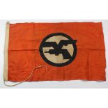 German a Dutch or Flemish Fascist flag, issue stamped, service wear, 3 feet approx.