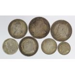 South Africa (7) ZAR Kruger silver coinage Halfcrowns to Sixpence, mixed grade.