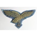 WW2 German Luftwaffe Senior Officers Gold Wire Breast Eagle.