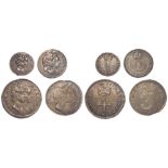 Maundy Set 1691 (4d 1/0, 3d tie to wreath, 1d 1/0), nice matching toned nEF - a rare set! D.