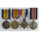 Military Medal GV (16235 Pte A Hurn Norf:R), 1915 Star Trio (16235 Pte A Hurn Norf:R). Entitled to a