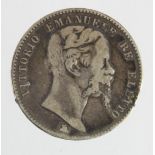 Italian States, Emilia, silver 2 Lire 1860, KM# 12, GF/nVF, surface flaw obv.