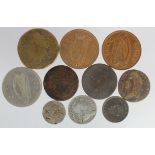 Ireland (10) 17th-20thC assortment, mixed grade, silver noted.