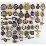 Military / home front services pin and lapel badges, several enamelled, majority WW1 (approx 48)