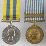 Korea Medal QE2 named (C/SMX.771645 A Holmes CK.(S). RN). With boxed UN Korea Medal. (2)