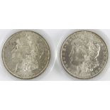 USA (2) Morgan Silver Dollars 1884O UNC in capsules.