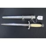 German Wehrmacht Officers dagger, white infantry grip, complete with scabbard.