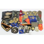 Italian WW2 military cloth bullion badges and metal badges, good original selection broughty back by