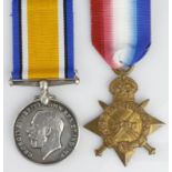 1915 Star & BWM for 3471 Pte William Edgar 16th Bn H.L.I. Killed in Action 2/12/1917. On the Tyne