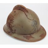 Italian WW1 Helmet (French style) but has no holes at front for badge as per usual French, Italian