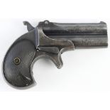 Remington Double Derringer Type III circa 1920s, .41 rimfire, with 3 in. barrels in an over/under