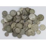 World Silver Coins 535g, mixed content and grade.