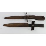 WW1 German Crank Handle Bayonet. Marked: Ges Etz Ligh Geschutzt.