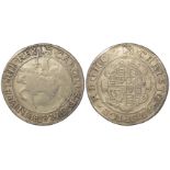 Charles I Halfcrown of York (contemporary forgery) with EBOR tooled out, based on N.2312; S.2866,