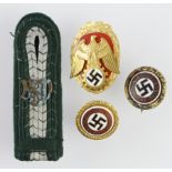 German 3rd Reich party badges and a shoulder board (4)