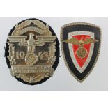 WW2 German 3rd reich NSKK rally badge 1943 and NASDAP badges.