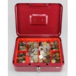 World Coins, accumulation in a cash tin, 18th-20thC, silver noted, a few sets such as Hong Kong
