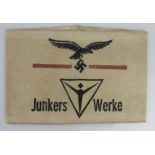 German Junkers Werke Luftwaffe workers armband.