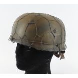 German Luftwaffe Paratroopers helmet with single decal complete with lining and chin strap.