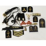 Royal Navy Officers Sword Belt & Knot, Royal Yacht Cap tally and bullion arm & cap badges, buttons