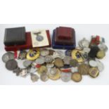 Selection of medals / fobs and medallions, including Military, Sporting, Masonic, etc. Good