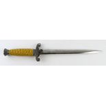 German 3rd Reich Army Officers dagger, No scabbard, blade maker marked 'F W Holler Solingen'.