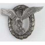 German 3rd Reich Luftwaffe Pilots Badge, no makers mark