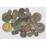 Ancient Bronze Coins (44) Roman early to late assortment, mixed grade.
