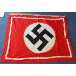 German 3rd Reich Party Stadium drape with fringe, single sided, correctly stitiched roundel (