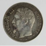 France silver 1 Franc 1857A, GVF