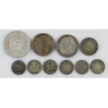 Germany (10) 19th-20thC silver, mixed grade.