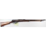 Lee Enfield Rifle with Long Range Volley Sights at front and back, Magazine cut off, bolt and