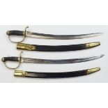 Police swords - a fine pair of M1850 Constabulary short swords for the Monmouth Constabulary. Both