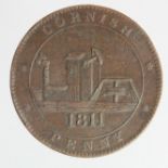 Token, 19thC: Cornish Penny 1811 VF, a few light scratches.